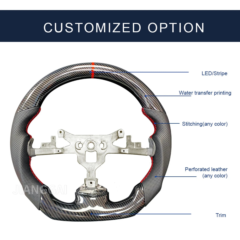 Carbon Fiber Steering Wheel for Chevrolet Corvette C6 z06 zr1 2006-2011 (3 Spoke)