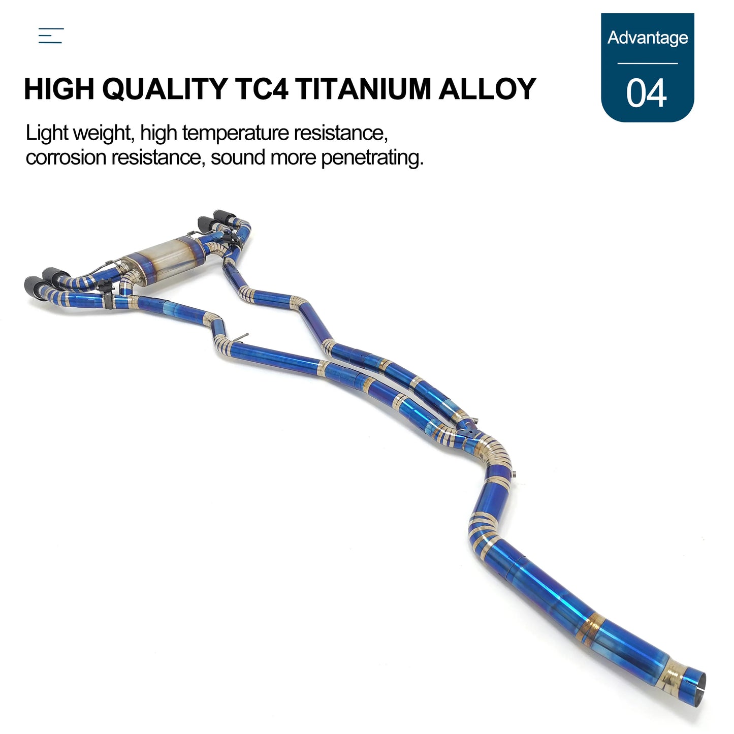 Titanium Alloy Valved Exhaust for BMW M240i G42 M340i G20 M440i G22 B58 3.0T (Cat back)