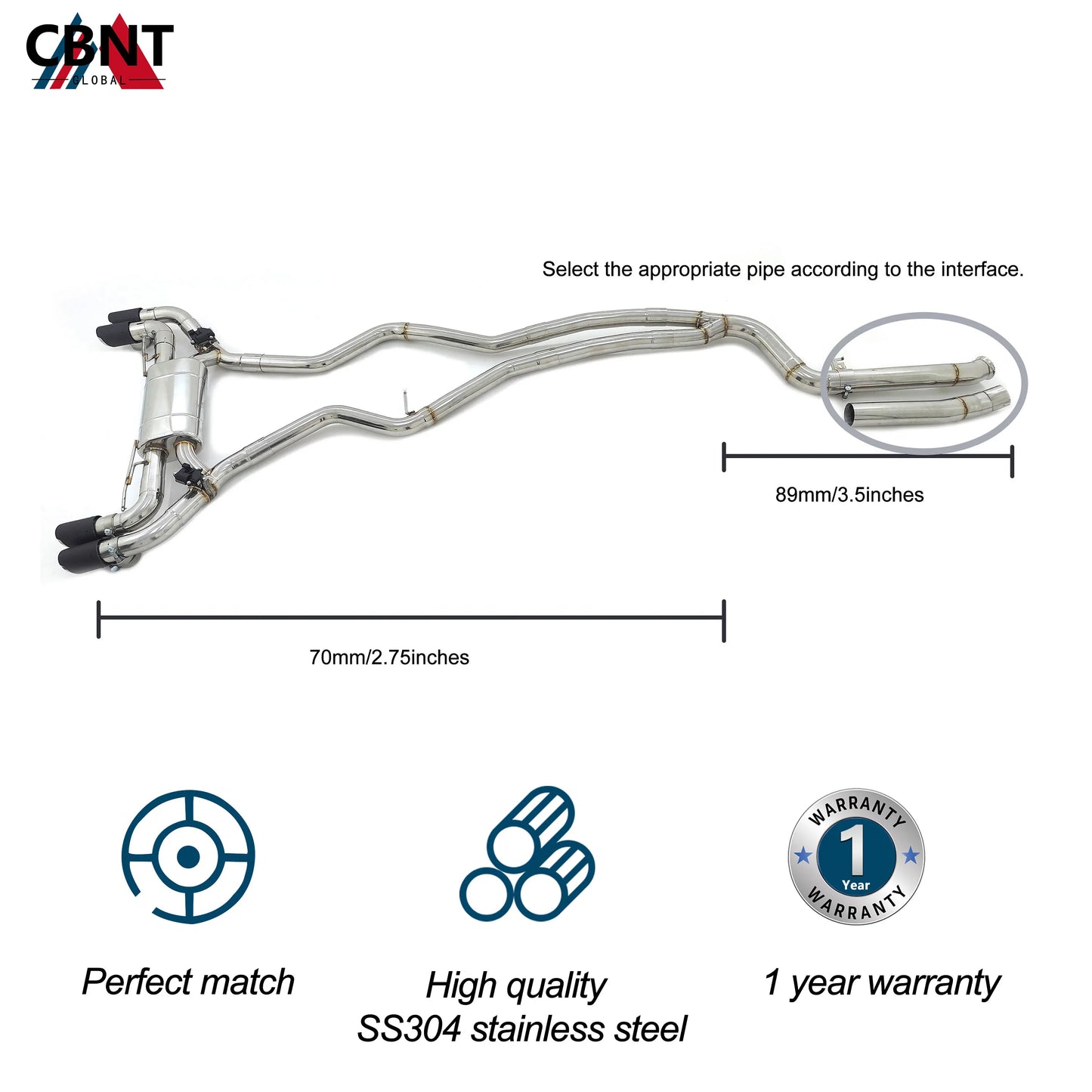 Titanium Alloy Valved Exhaust for BMW M240i G42 M340i G20 M440i G22 B58 3.0T (Cat back)